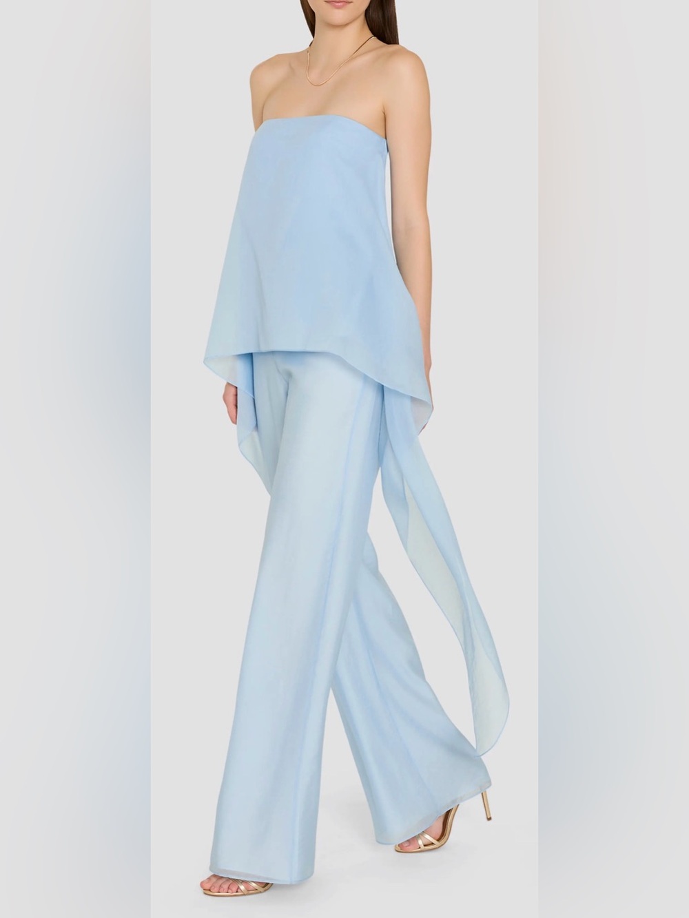NEW AMANDA UPRICHARD light blue Jenny Strapless Jumpsuit sz L